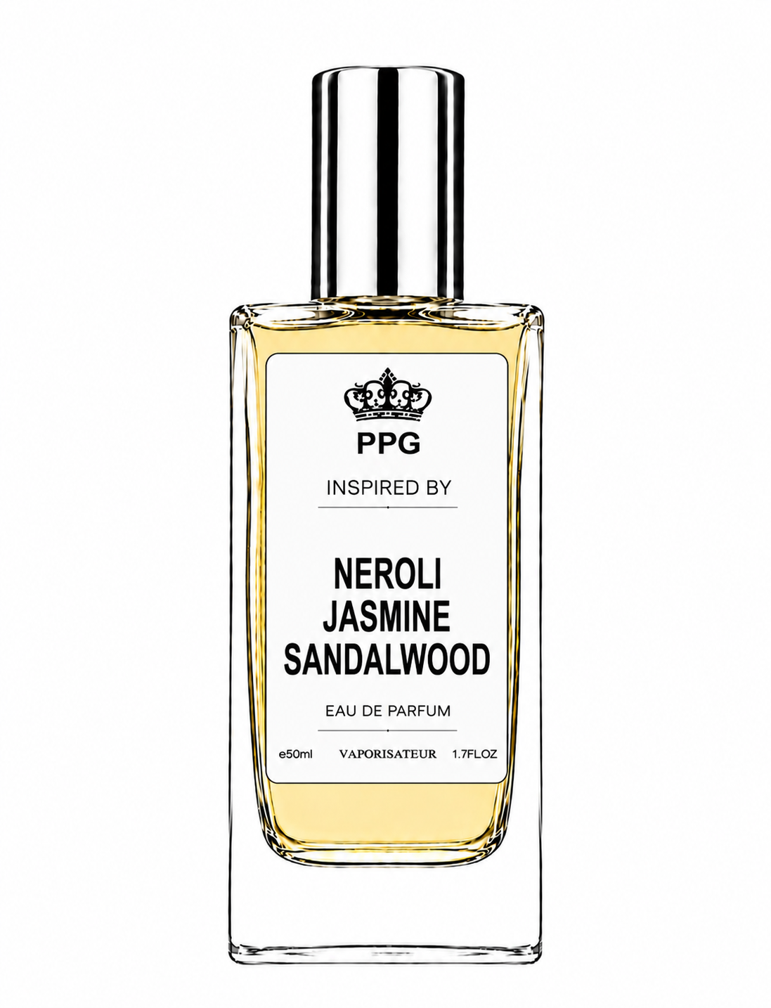 Neroli Jasmine & Sandalwood Perfume Spray: Rich Fresh Citrus Woody Scent, Vegan EDP 50ml