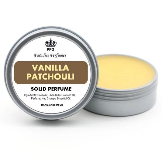 Vanilla Patchouli Solid Perfume: Handmade Alcohol-Free Fragrance Balm