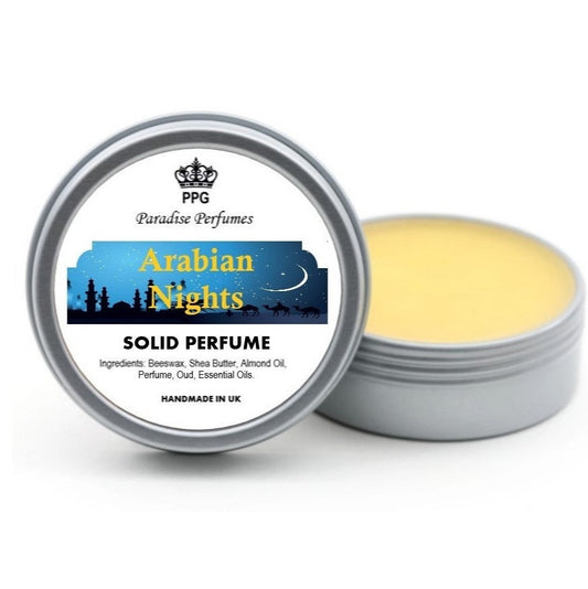 Arabian Nights Solid Perfume: Amber Oud Scent - 15ml