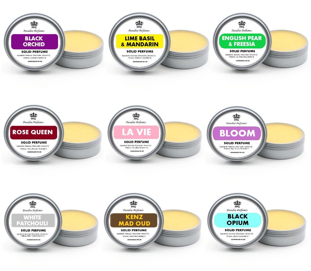 Handmade Solid Perfume Balm: Designer Type Fragrance (15ml)