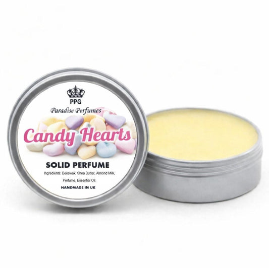 Candy Hearts Solid Perfume: Retro Sweets Scent, Handmade in UK