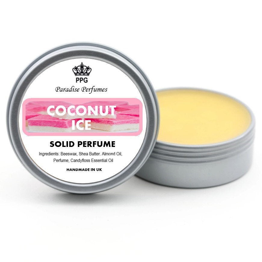 Coconut Ice Solid Perfume: Yummy Vanilla Scent (15ml)