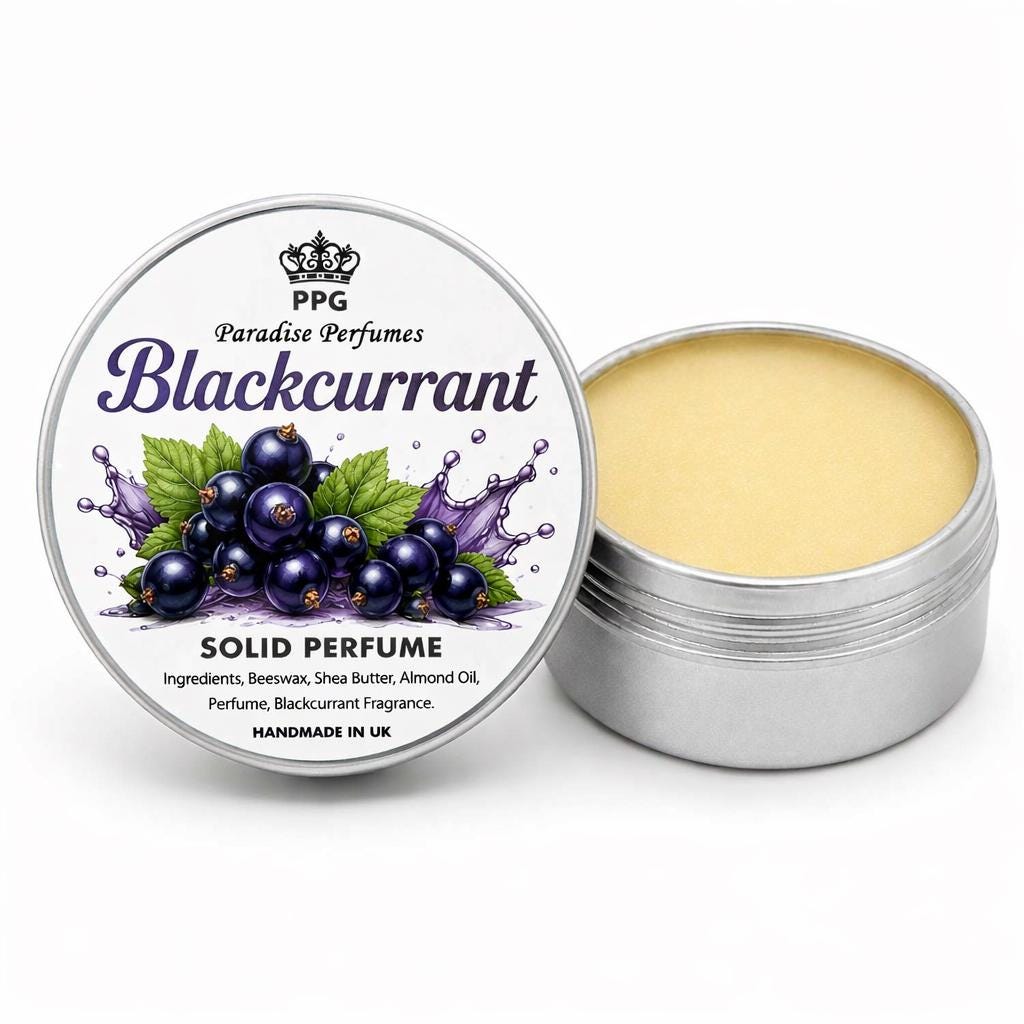 Blackcurrant Solid Perfume: Handmade Alcohol-Free Fragrance Balm (15ml)