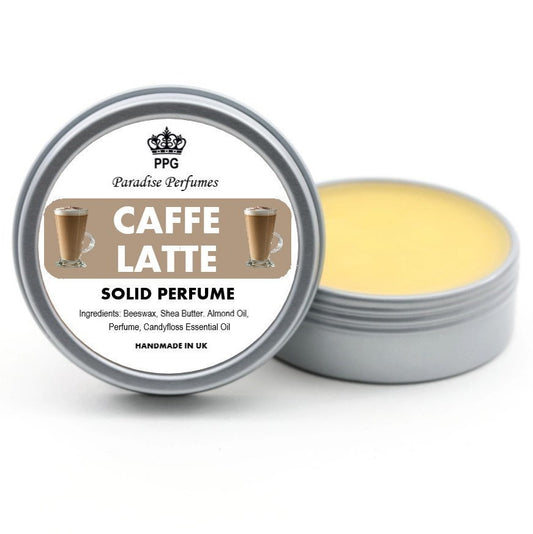 Caffe Latte Solid Perfume: Rich Coffee Vanilla Scent - Handmade UK