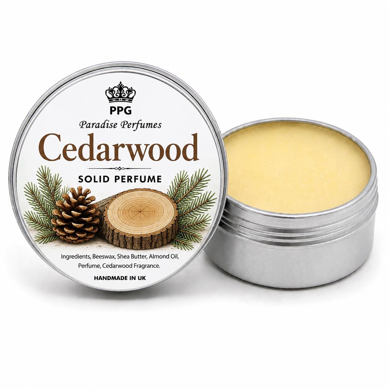 Cedarwood Solid Perfume: Handmade Alcohol-Free Fragrance Balm (15ml)