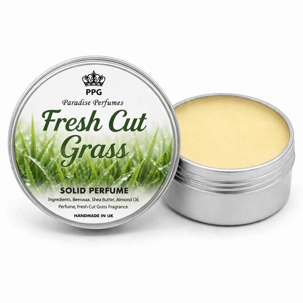 Fresh Cut Grass Solid Perfume Balm: Handmade Cruelty-Free Fragrance (15ml)