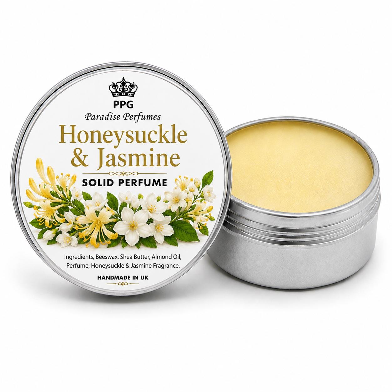 Honeysuckle & Jasmine Solid Perfume Balm: Handmade Cruelty-Free Fragrance (15ml)