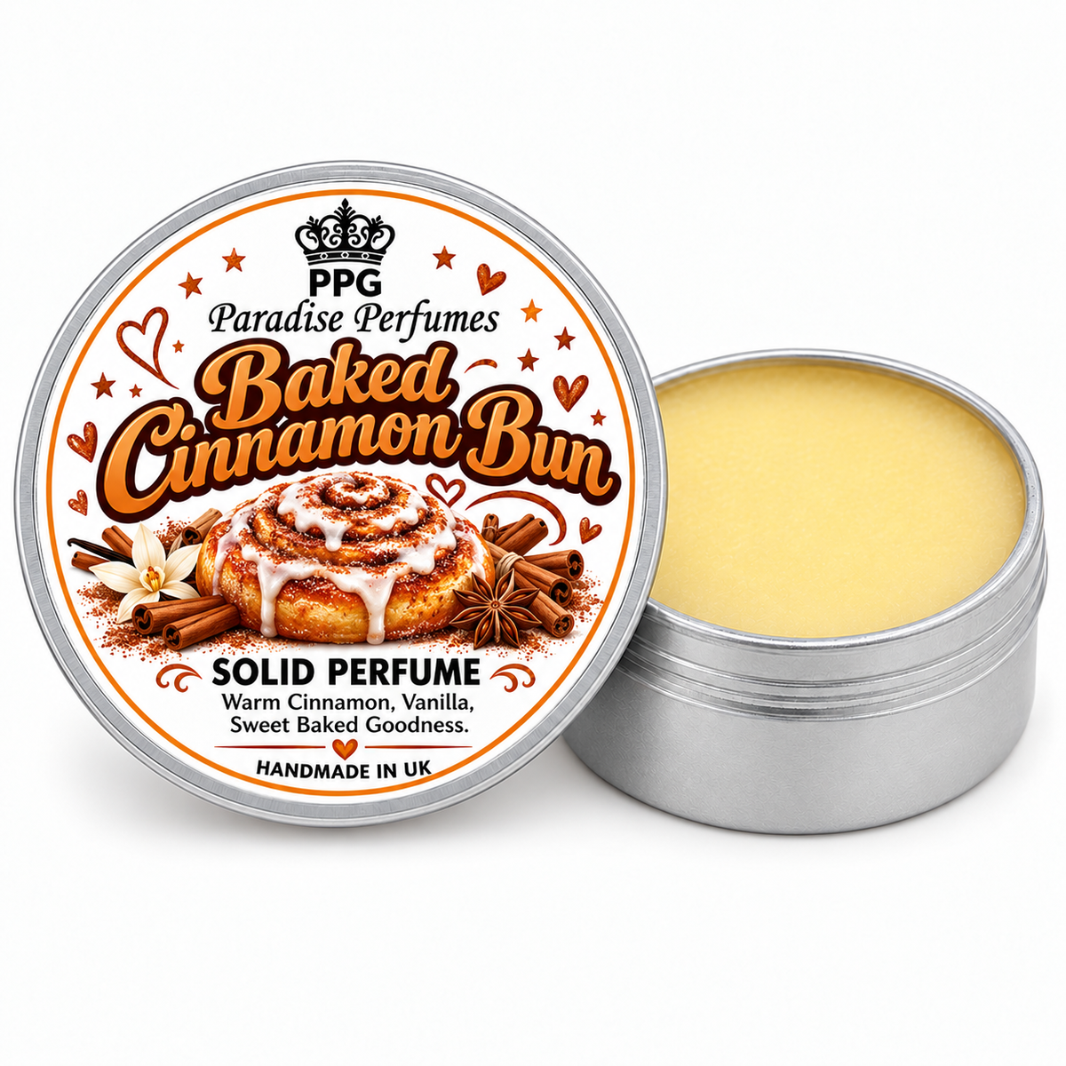 Baked Cinnamon Bun Solid Perfume, Sweet Bakery Scent, Gourmand Fragrance Balm, Warm Spicy Dessert Aroma, Cozy Autumn Scent 15ml