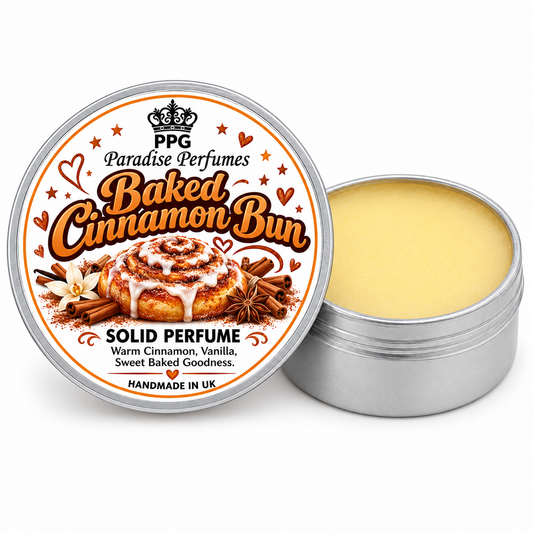 Baked Cinnamon Bun Solid Perfume, Sweet Bakery Scent, Gourmand Fragrance Balm, Warm Spicy Dessert Aroma, Cozy Autumn Scent 15ml