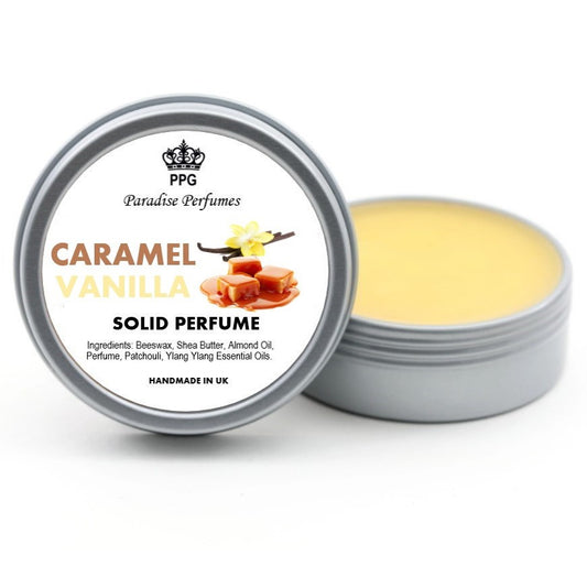 Caramel Vanilla Solid Perfume: Handmade Alcohol-Free Fragrance Balm