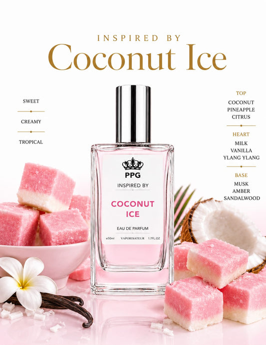 Coconut Ice Perfume Spray: Sweet Gourmand Classic Scent, Vegan EDP 50ml