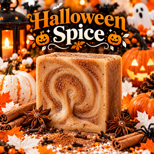 Halloween Spice Soap – Sweet Orange, Cinnamon, Clove, Nutmeg & Musk Scented Soap Bar