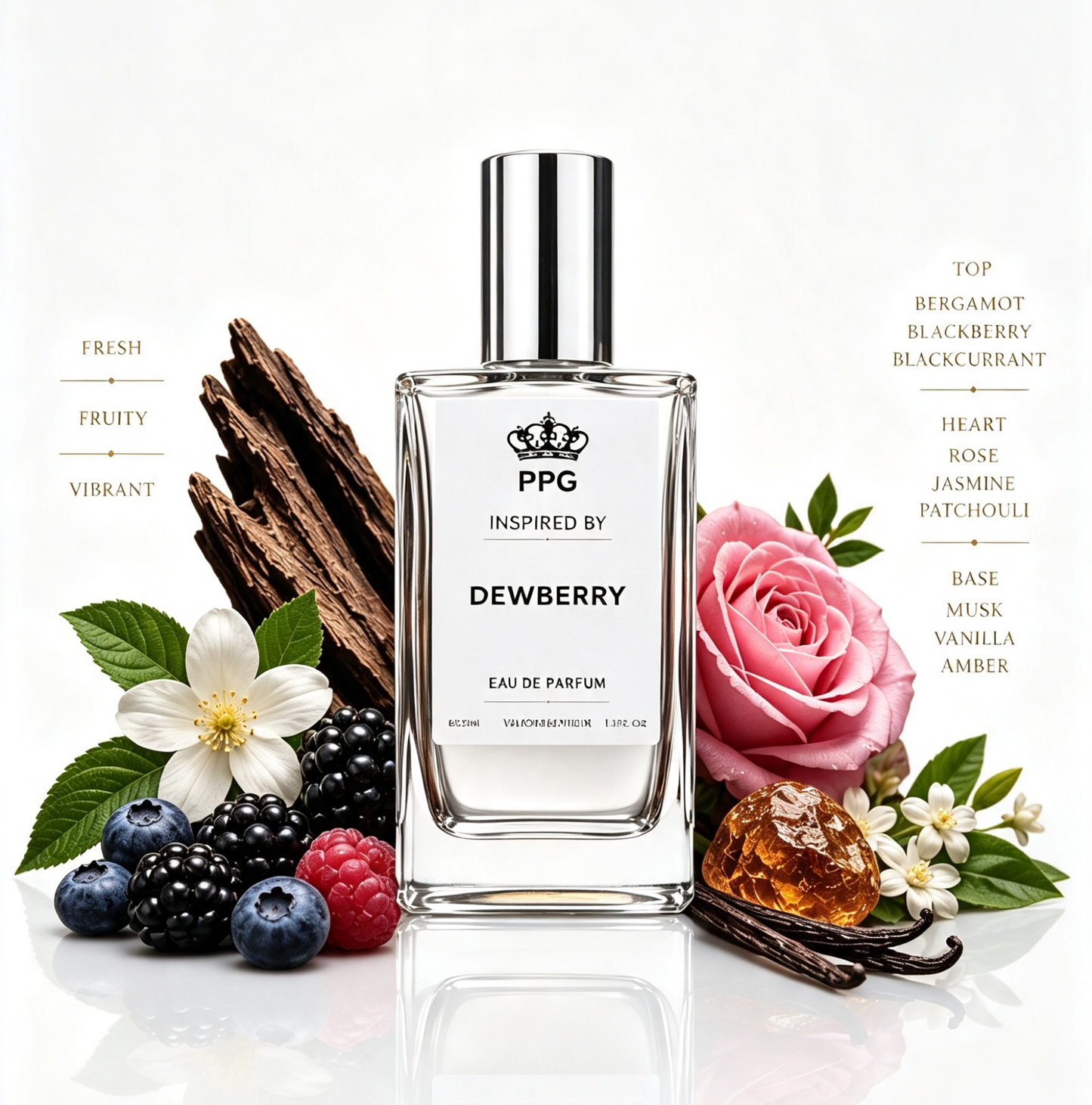 Dewberry Perfume Spray: Floral Fruity Scent, Vegan EDP 50ml