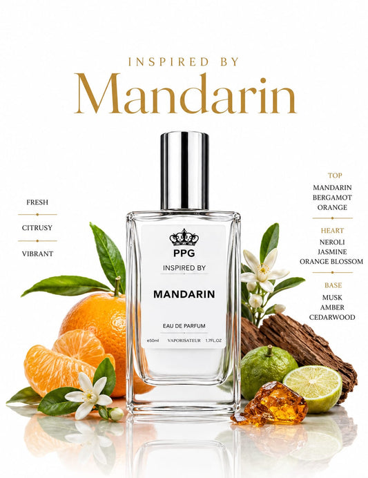 Mandarin Perfume Spray: Fresh Uplifting Juicy Citrus Scent, Vegan EDP 50ml