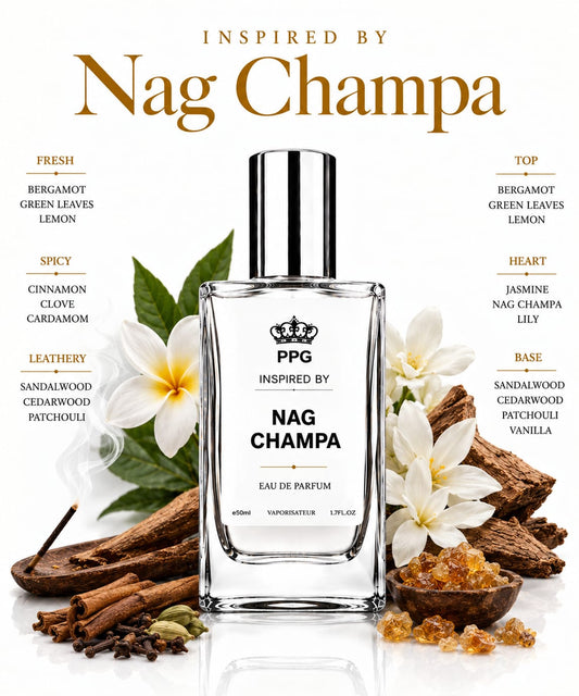 Nag Champa Perfume Spray: Rich Oriental Classic Incense Scent, Vegan EDP 50ml