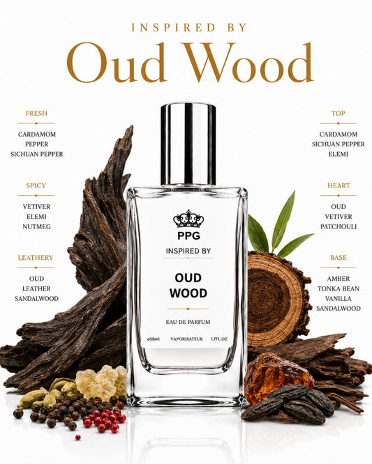 Oud Wood Perfume Spray: Luxurious Smoky Woody Signature Scent, Vegan EDP 50ml