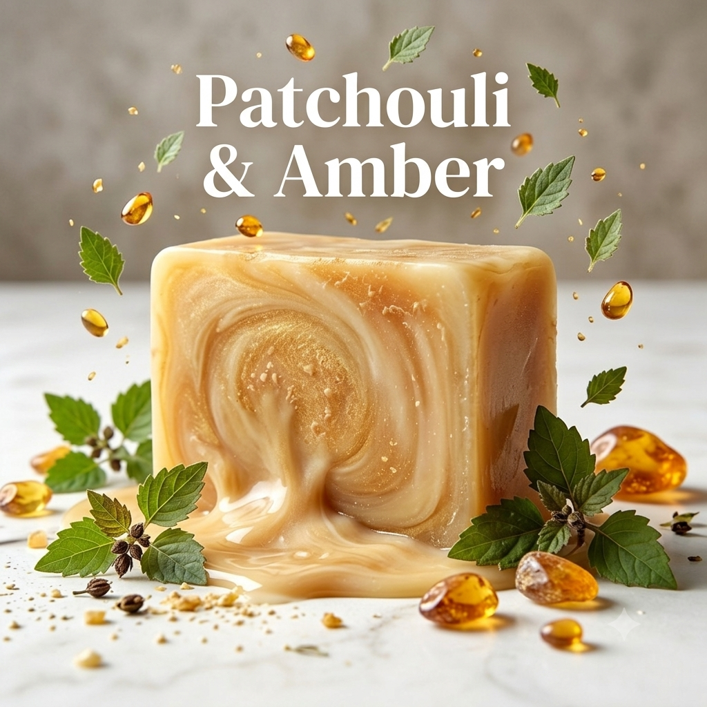 Patchouli & Amber Organic Scented Soap - Handmade in UK