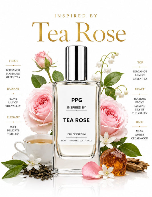 Tea Rose Perfume Spray: Fresh Classic Floral Scent, Vegan EDP 50ml