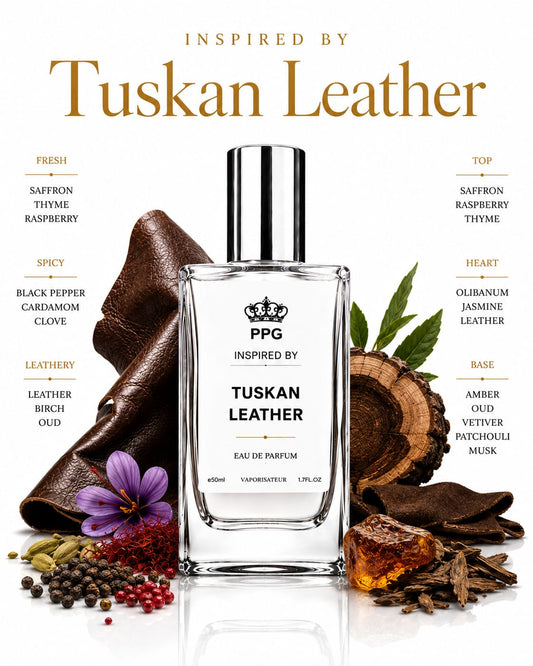 Tuskan Leather Perfume Spray: Bold Rich Tuscan Leather Type Scent, Vegan EDP 50ml