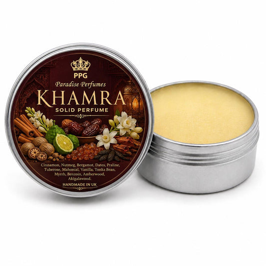 Khamrah Arabian Solid Perfume: Handmade Alcohol-Free Fragrance Balm (15ml)