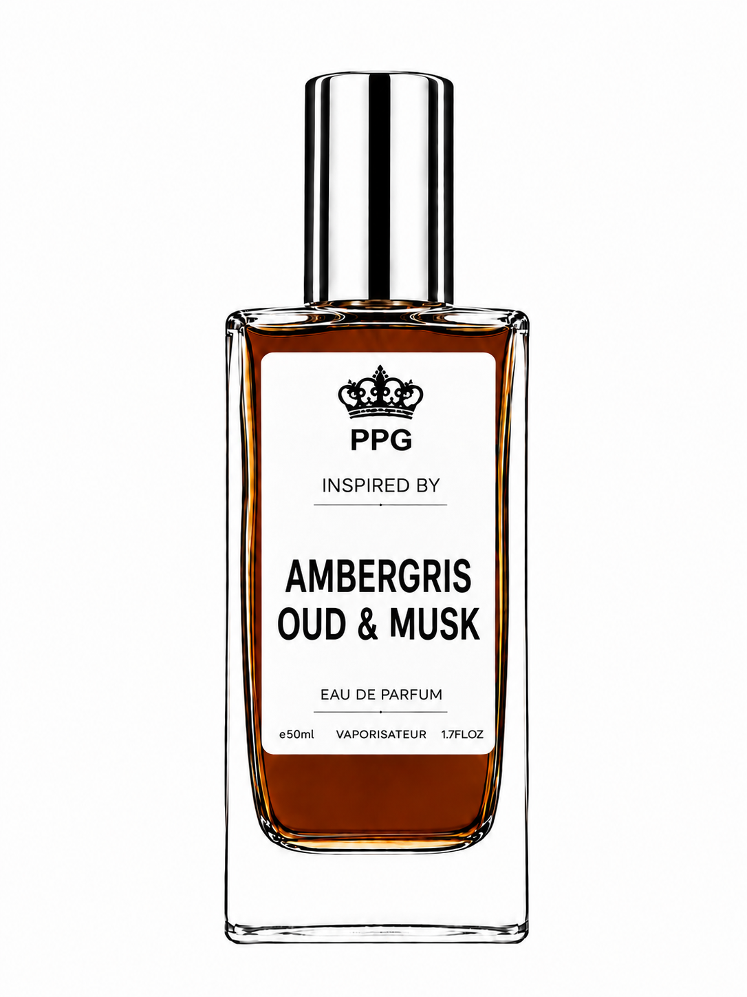 Ambergris, Oud & Musk Perfume Spray: Marine Oceanic Earthy Smoky Musky Scent, Vegan EDP 50ml