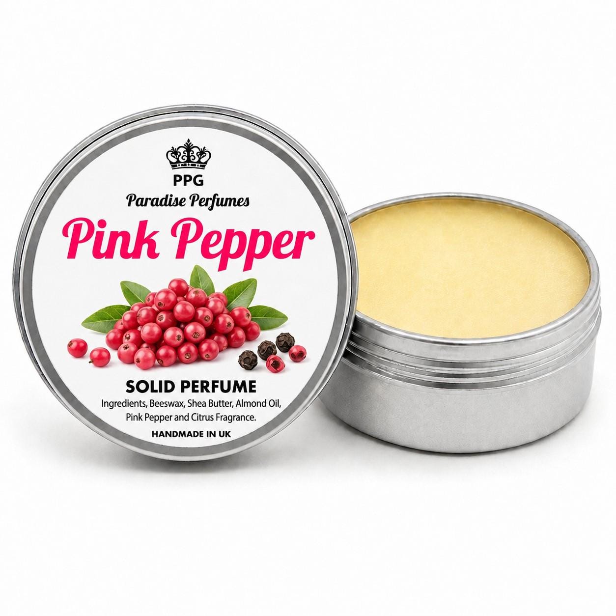 Pink Pepper Solid Perfume Balm: Handmade Cruelty-Free Fragrance (15ml)