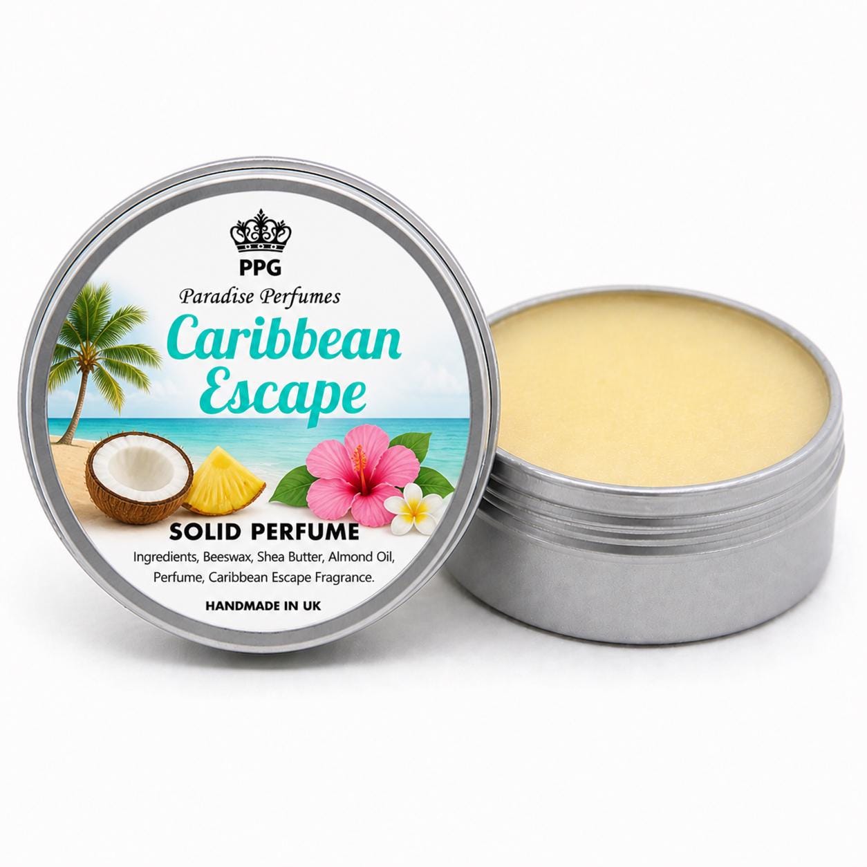 Caribbean Escape Tropical Scent Solid Perfume: Handmade Balm (15ml)