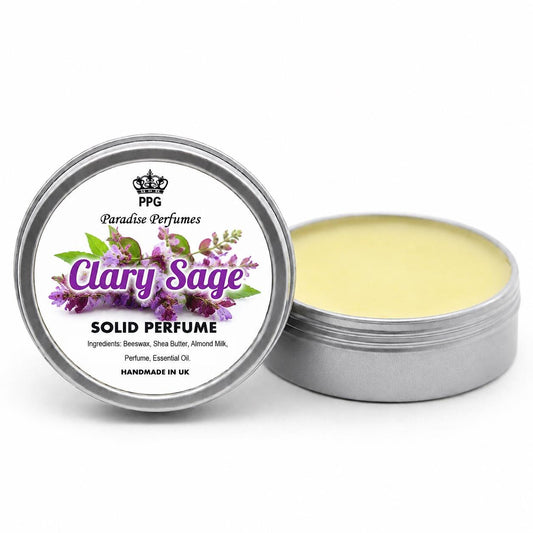 Clary Sage Solid Perfume Balm: Handmade Cruelty-Free Fragrance (15ml)
