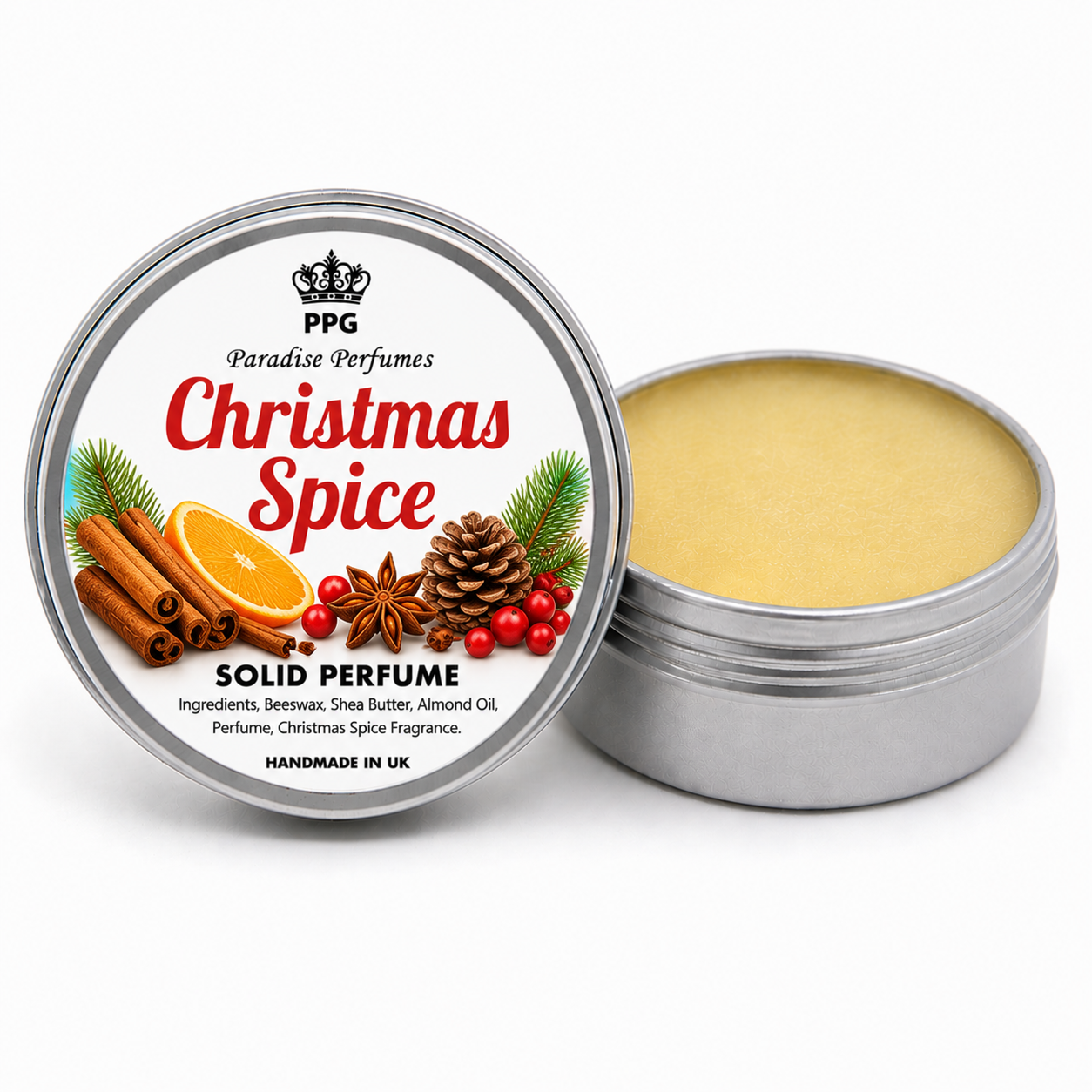 Christmas Spice Solid Perfume: Festive Winter Scent, Stocking Filler Gift Handmade in UK