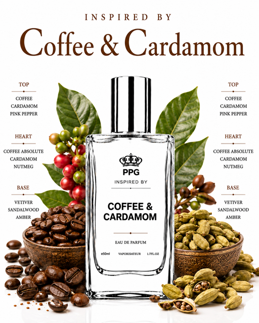 Coffee & Cardamom Perfume Spray: Fresh Rich Aromatic Warm Spicy Scent, Vegan EDP 50ml