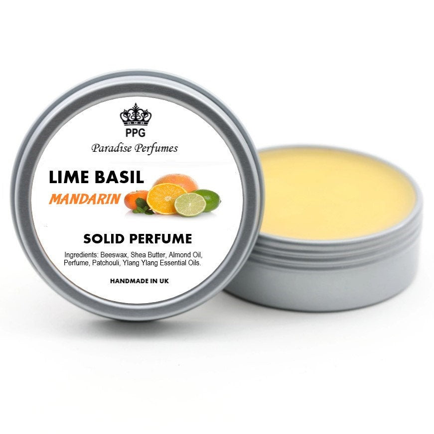 Lime Basil Mandarin Solid Perfume: Handmade Natural Fragrance Balm