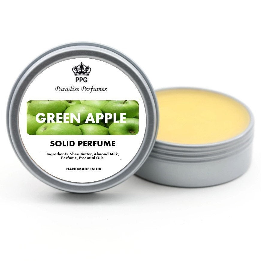 Green Apple Solid Perfume: Handmade Alcohol-Free Fragrance Balm
