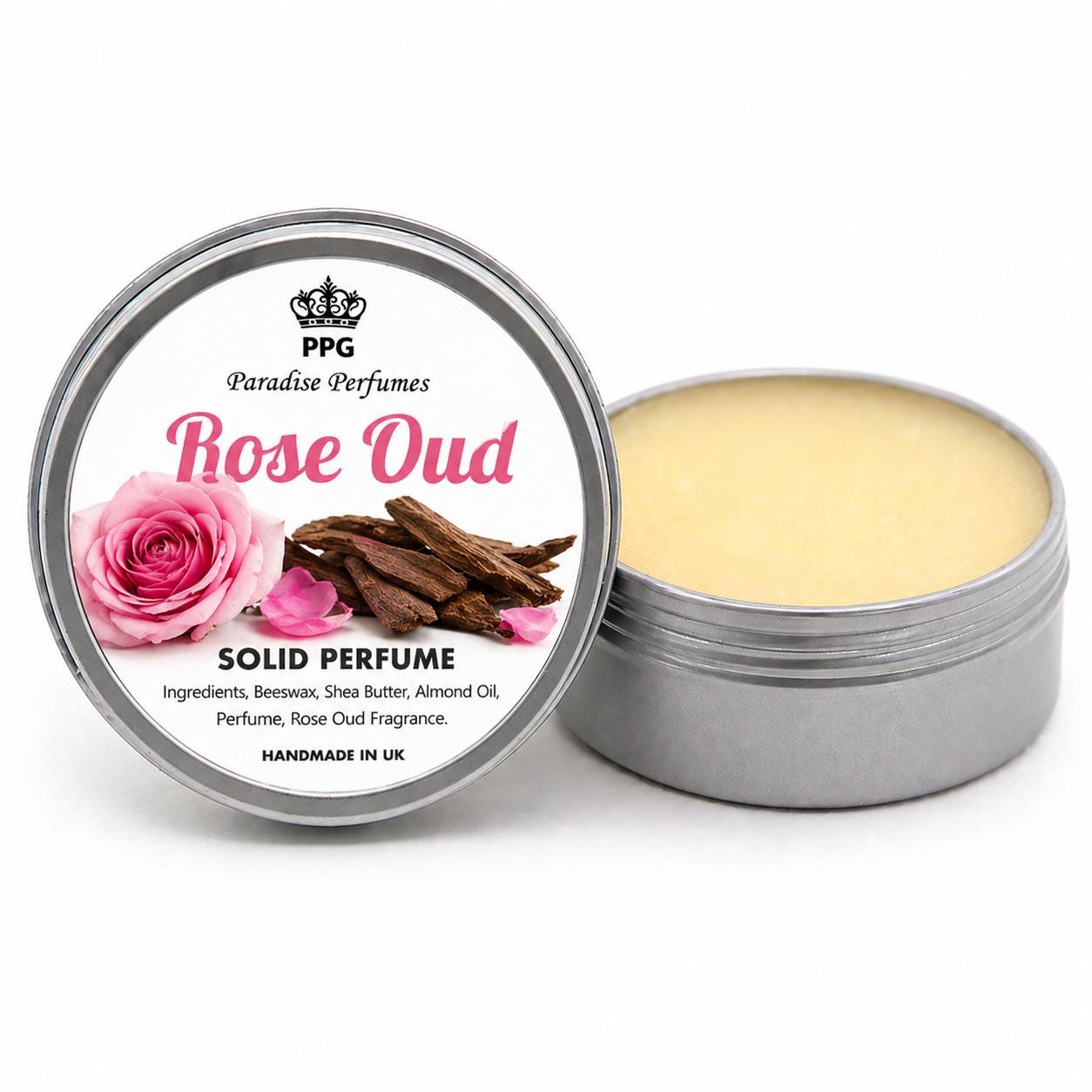 Rose Oud Solid Perfume: Floral Oud Scent, Handmade in UK