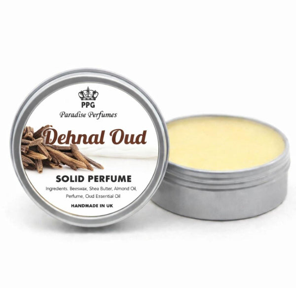 Dehnal Oud Solid Perfume: Handmade Musky Dehn Al Woody Spice Balm (15ml)