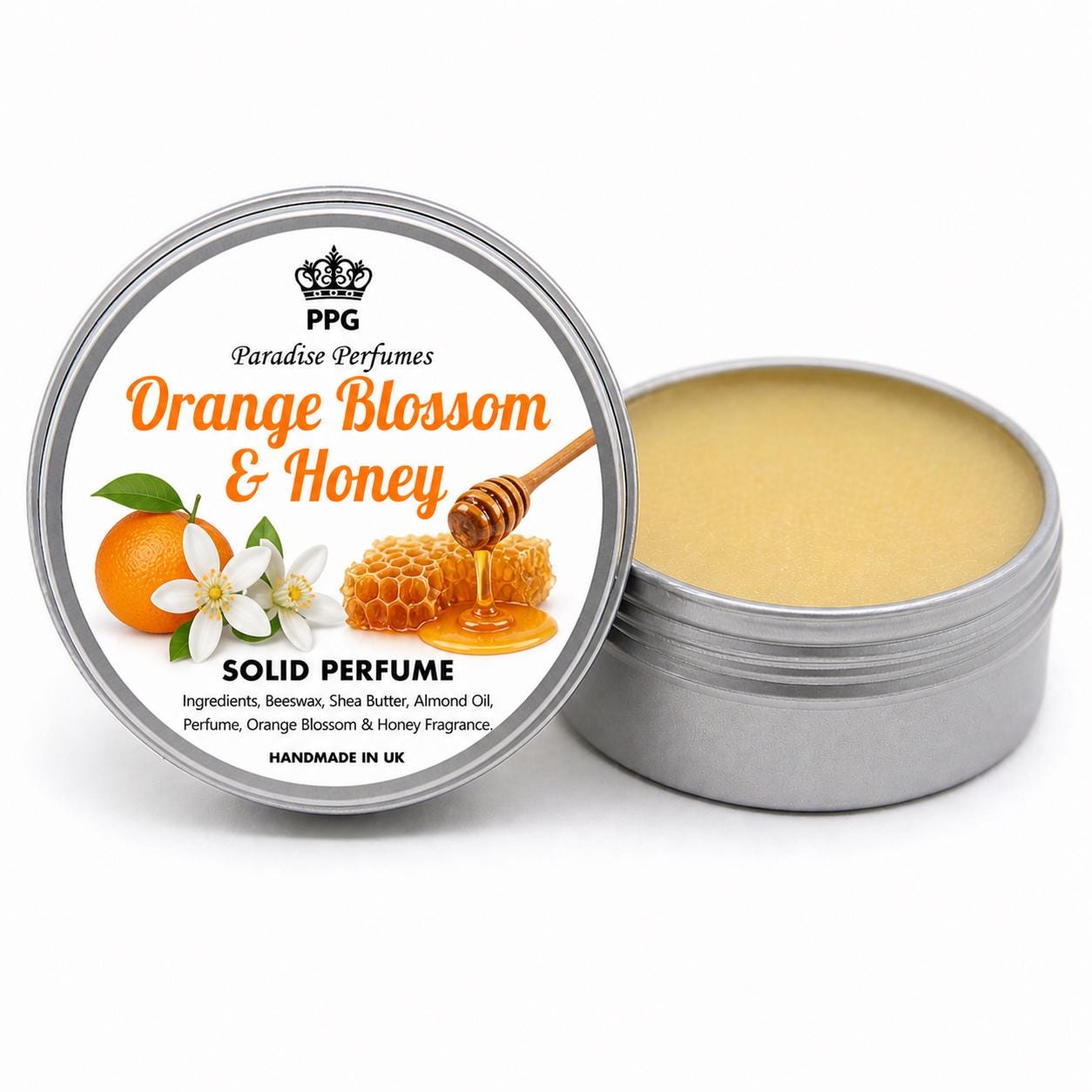 Orange Blossom & Honey Scent Solid Perfume: Handmade Balm (15ml)