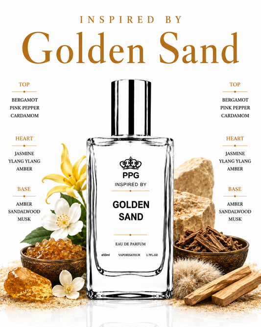 Golden Sand Perfume Spray: Luxurious Warm Oud Scent, Vegan EDP 50ml