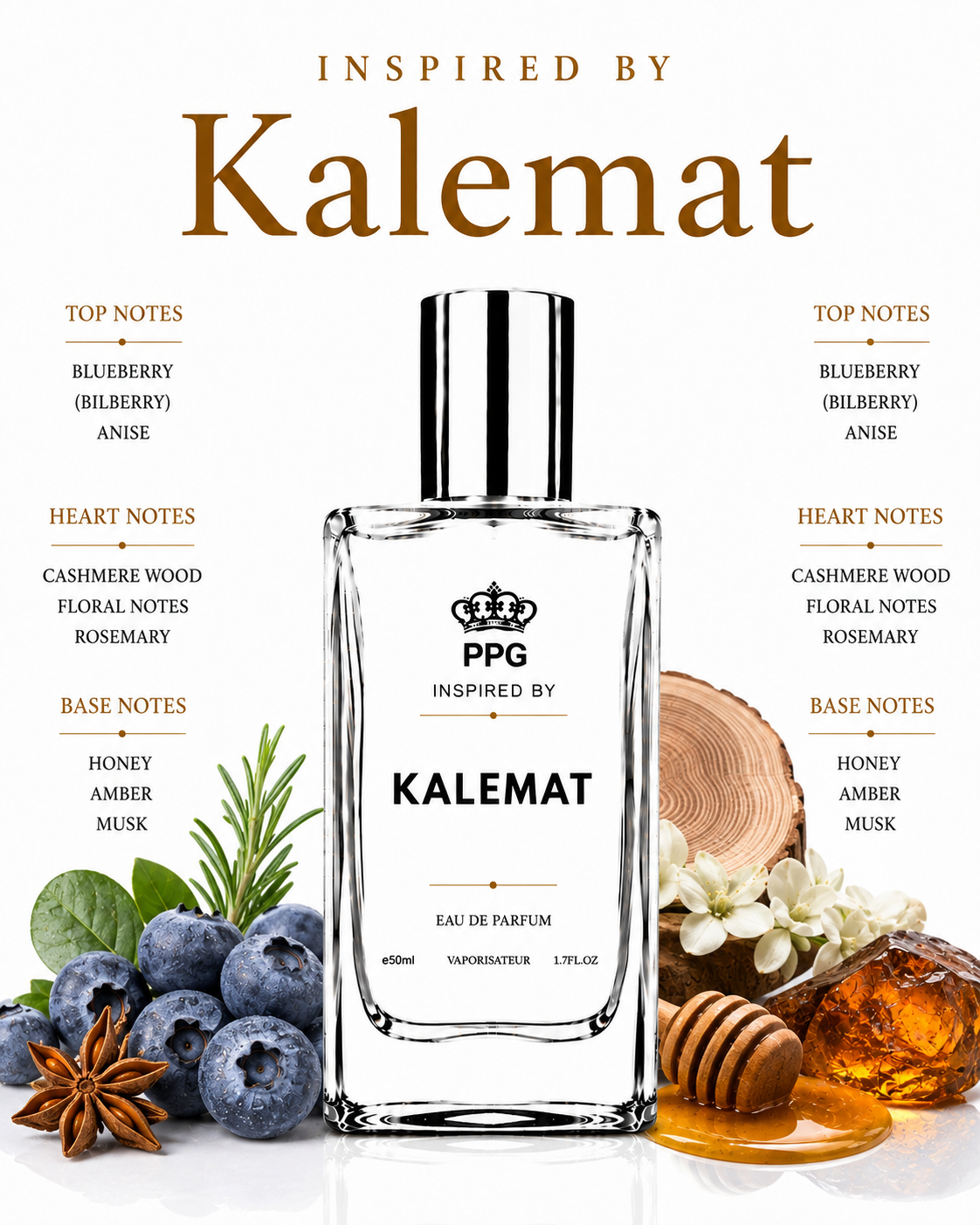 Kalemat Perfume Spray: Captivating Oriental Arabian Oud Scent, Vegan EDP 50ml